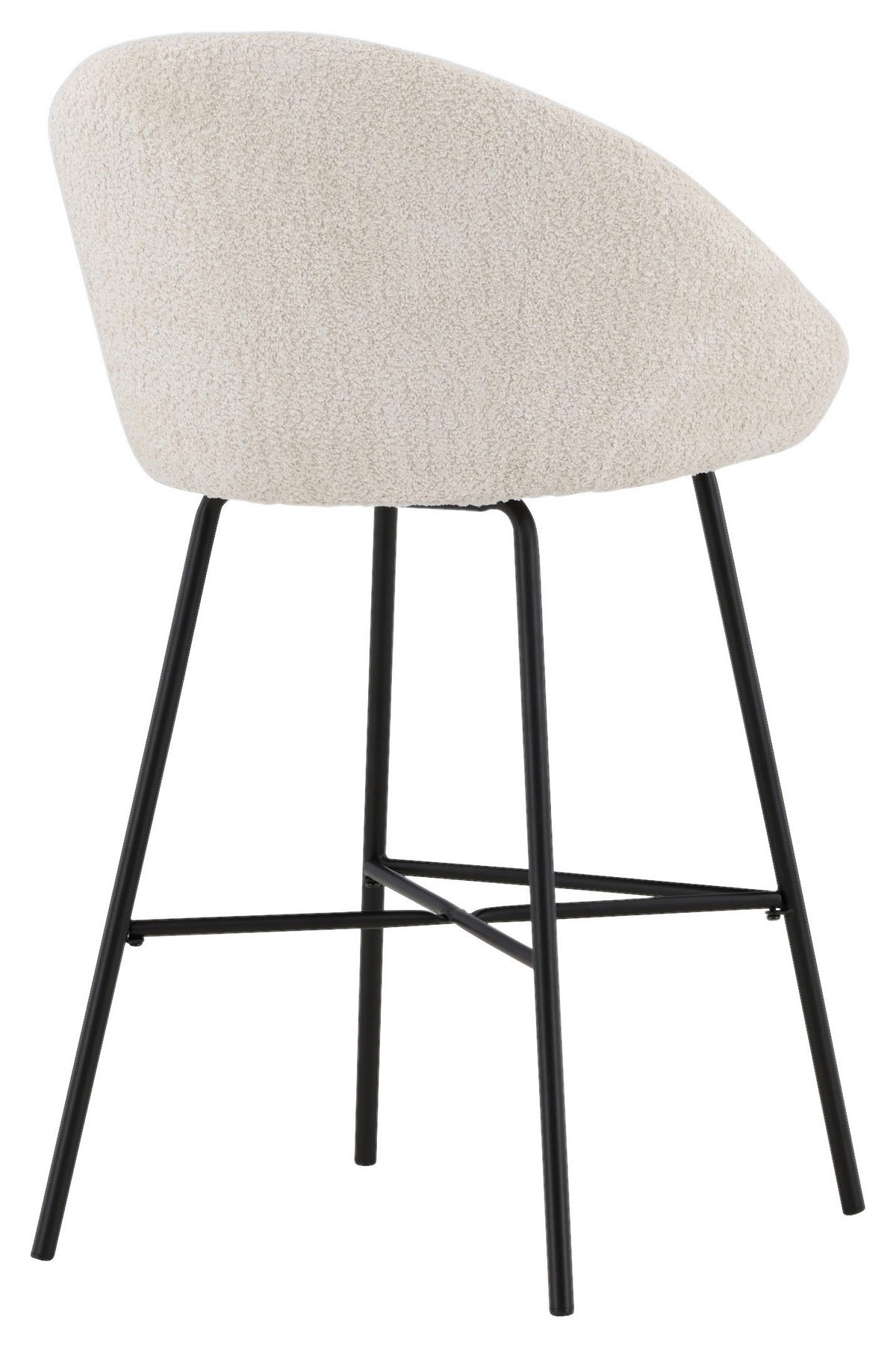 BARHOCKER-SET Teddystoff Schwarz, Weiß Stahl  - Schwarz/Weiß, Design, Textil/Metall (59/96/54cm) - Livetastic
