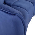 BIGSOFA Plüsch Blau  - Blau/Schwarz, KONVENTIONELL, Kunststoff/Textil (250/75/107cm) - Carryhome