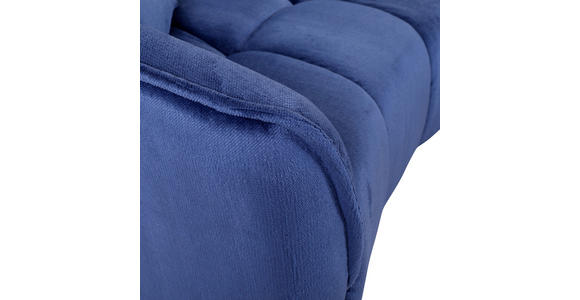 BIGSOFA Plüsch Blau  - Blau/Schwarz, KONVENTIONELL, Kunststoff/Textil (250/75/107cm) - Carryhome