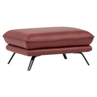 TABURETKA, koža, bordová - čierna/bordová, Design, kov/koža (103/47/75cm) - Celina Home