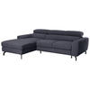 ECKSOFA Chenille Anthrazit  - Anthrazit/Schwarz, Design, Textil/Metall (177/226cm) - Livetastic