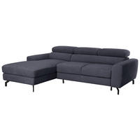 ECKSOFA Chenille Anthrazit  - Anthrazit/Schwarz, Design, Textil/Metall (177/226cm) - Livetastic