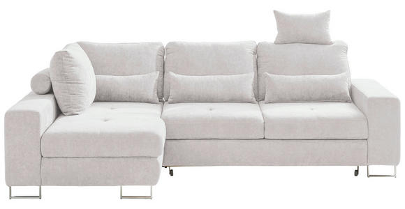 ECKSOFA in Flachgewebe Creme  - Creme, Design, Textil/Metall (188/260cm) - Hom`in