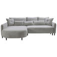 ECKSOFA in Chenille Hellgrau  200/285 cm  - Hellgrau/Schwarz, MODERN, Textil/Metall (200/285cm) - Carryhome