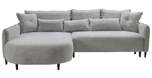 ECKSOFA in Chenille Hellgrau  200/285 cm  - Hellgrau/Schwarz, MODERN, Textil/Metall (200/285cm) - Carryhome