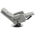 RELAXSESSEL in Leder Silberfarben  - Edelstahlfarben/Silberfarben, Design, Leder/Metall (78/112/85cm) - Cantus