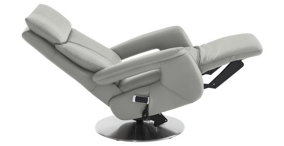 RELAXSESSEL in Leder Silberfarben - Edelstahlfarben/Silberfarben, Design, Leder/Metall (78/112/85cm) - Cantus