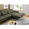 ECKSOFA in Echtleder Grau, Grün  - Schwarz/Grau, Design, Leder/Metall (332/193cm) - Dieter Knoll