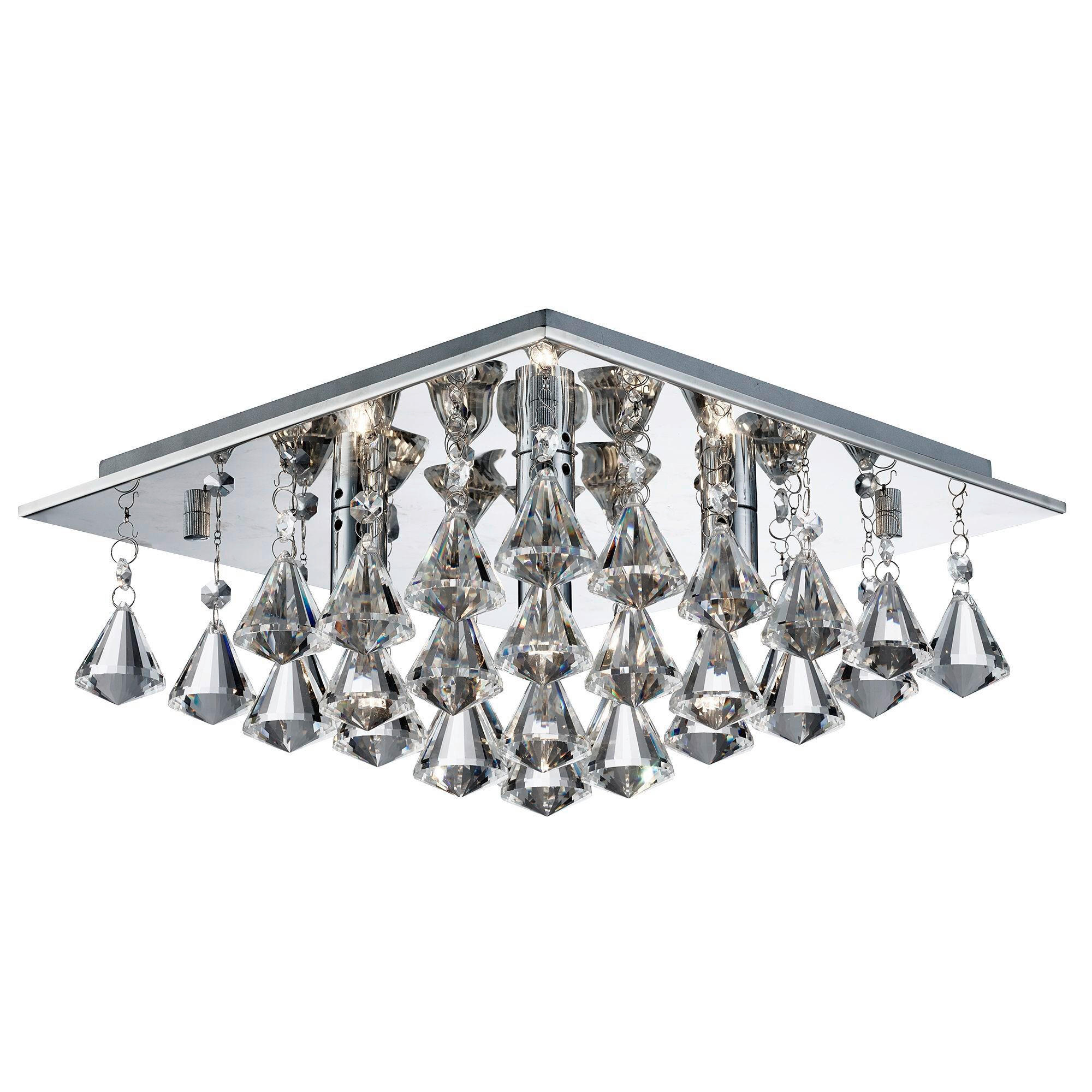 STROPNA SVETILKA Hanna 34/34/17 cm   - Design, kovina/steklo (34/34/17cm)