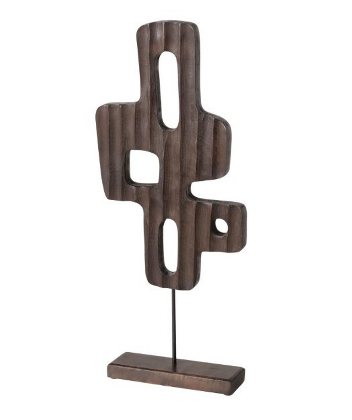 SKULPTUR - Dunkelbraun, Basics, Holz (22/6,4/54cm) - Boltze Home