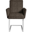 ARMLEHNSTUHL  in Stahl Chenille  - Chromfarben/Braun, Design, Textil/Metall (56/92/60cm) - Dieter Knoll