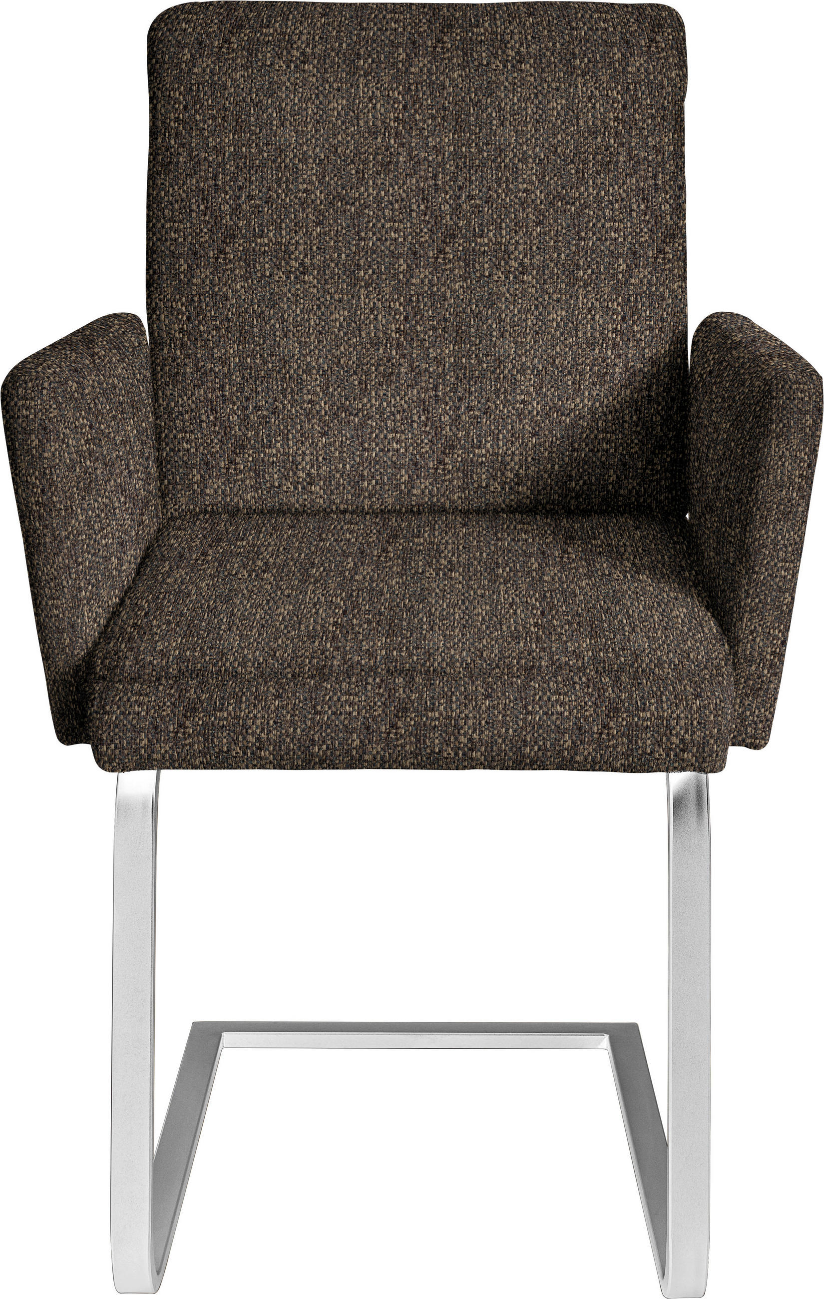 ARMLEHNSTUHL  in Stahl Chenille  - Chromfarben/Braun, Design, Textil/Metall (56/92/60cm) - Dieter Knoll