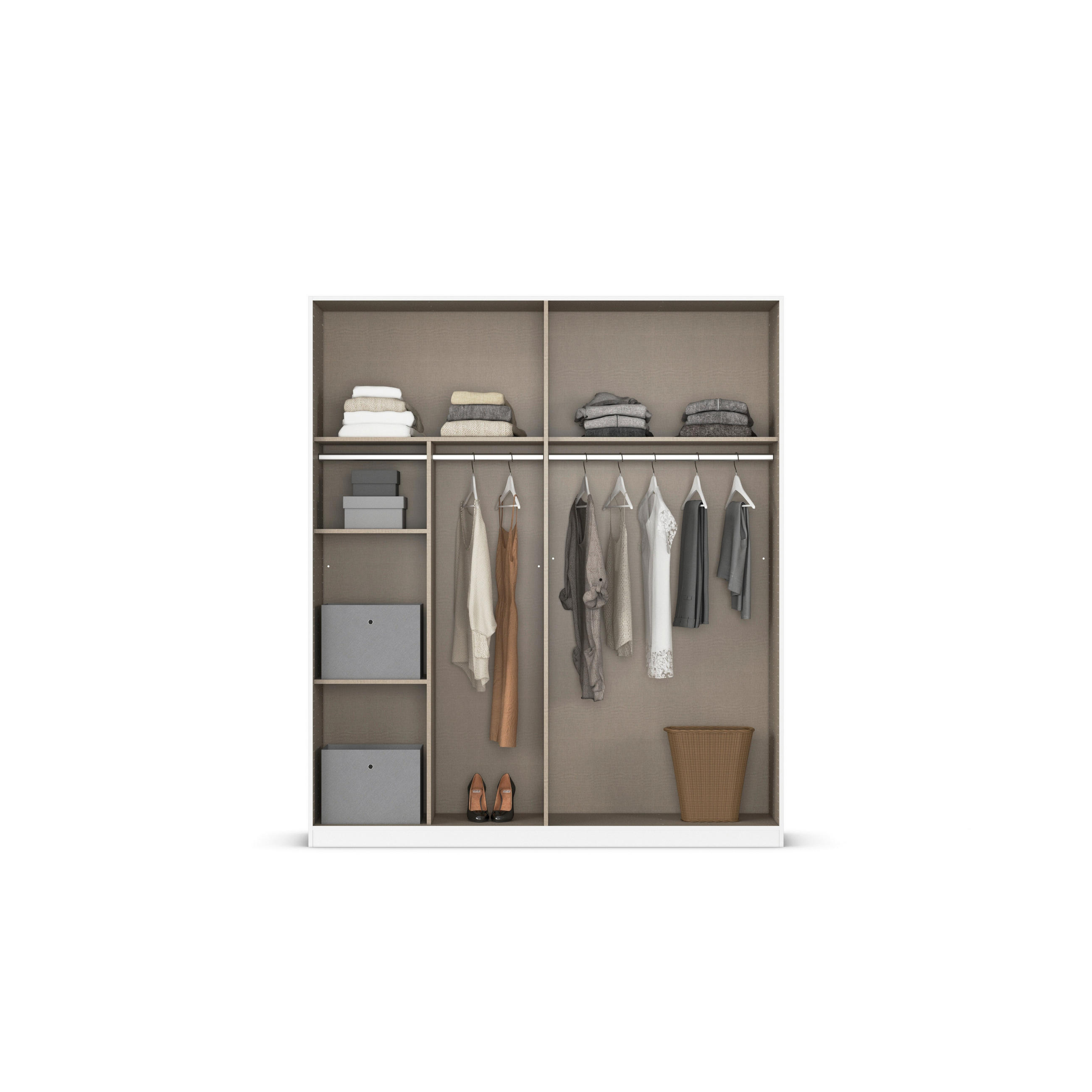 EINLEGEBODENSET 63/1,6/45 cm 3-teilig Grau  - Grau, MODERN, Holzwerkstoff (63/1,6/45cm) - Boxxx