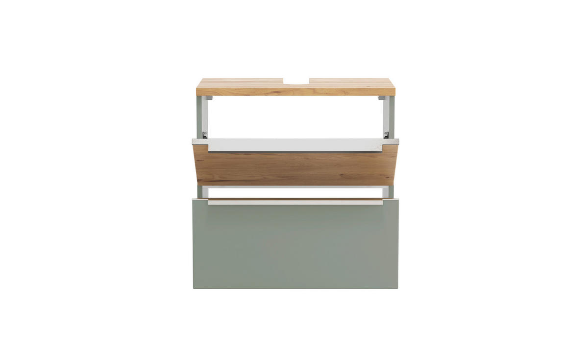 WASCHBECKENUNTERSCHRANK 60/54/35 cm  - Schilfgrün/Wildeiche, Trend, Holzwerkstoff/Metall (60/54/35cm) - Held