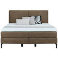 BOXSPRINGBETT 160/200 cm  in Braun  - Schwarz/Braun, KONVENTIONELL, Textil/Metall (160/200cm) - Dieter Knoll