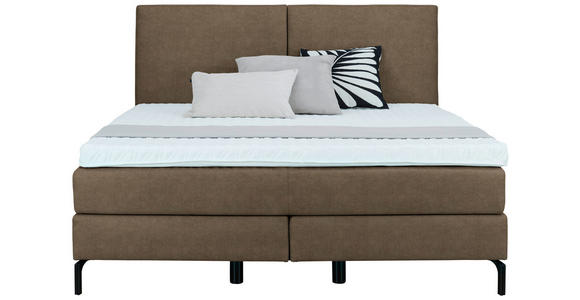BOXSPRINGBETT 160/200 cm in Braun - Schwarz/Braun, KONVENTIONELL, Textil/Metall (160/200cm) - Dieter Knoll