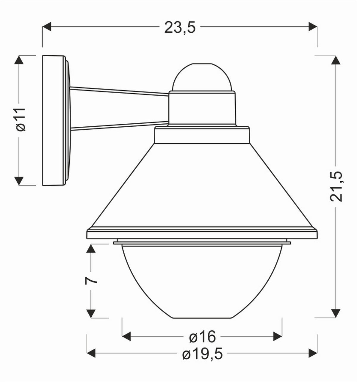 VÄGGLAMPA FÖR UTOMHUS - svart, Basics, metall (19,5/23,5/21,5cm)