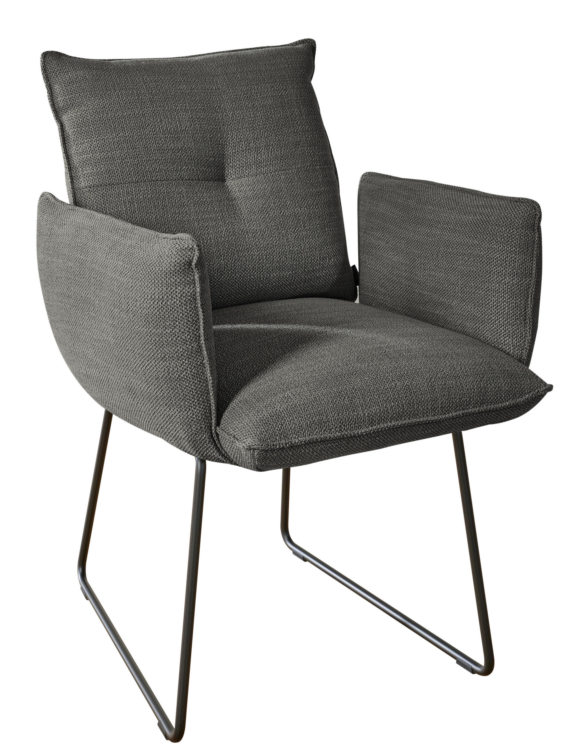 ARMLEHNSTUHL  in Stahl Struktur  - Schwarz/Braun, Design, Textil/Metall (65/90/70cm) - Dieter Knoll