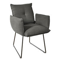 ARMLEHNSTUHL  in Stahl Struktur  - Schwarz/Braun, Design, Textil/Metall (65/90/70cm) - Dieter Knoll