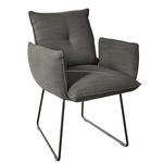 ARMLEHNSTUHL  in Stahl Struktur  - Schwarz/Braun, Design, Textil/Metall (65/90/70cm) - Dieter Knoll