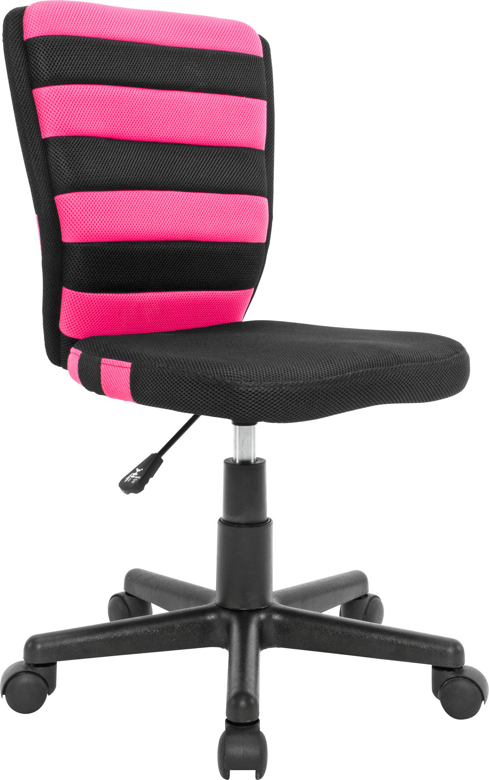 OTOČNÁ STOLIČKA PRE MLÁDEŽ, sieťovina, čierna, pink - čierna/pink, Konventionell, kov/textil (41/81-93/51cm) - Carryhome