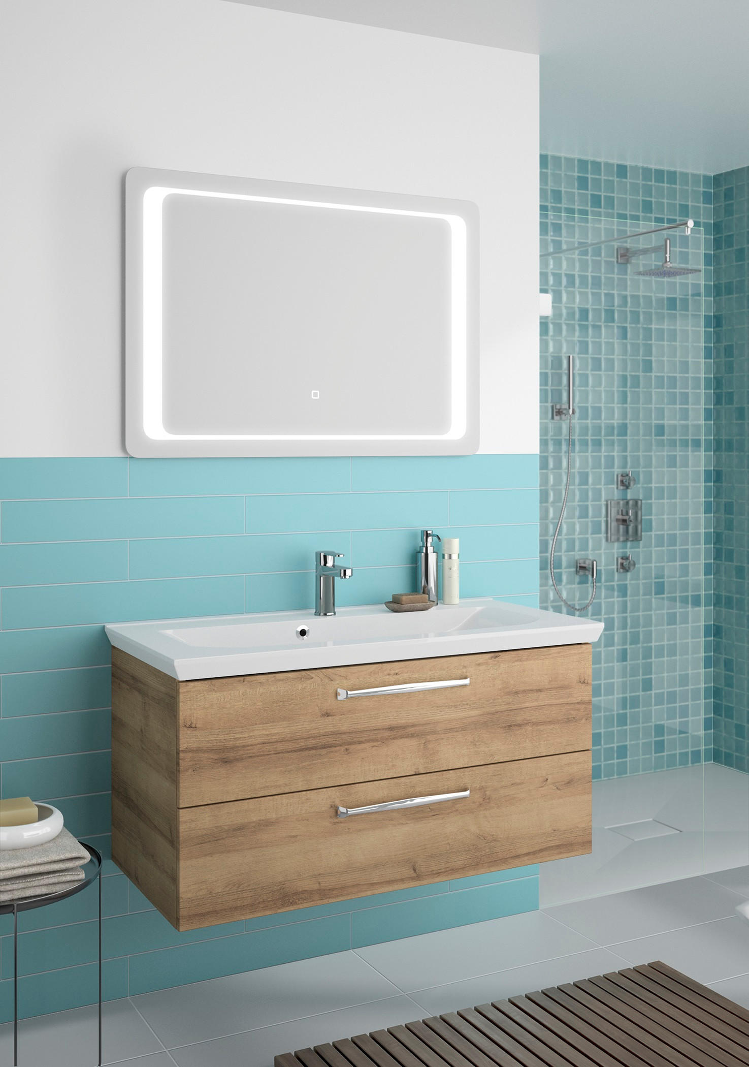 BADEZIMMERSPIEGEL 110/70/3 cm - Basics, Glas (110/70/3cm) - Xora