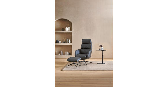 RELAXSESSELSET in Leder Schwarz  - Schwarz, Design, Leder/Metall (73/110/87cm) - Dieter Knoll