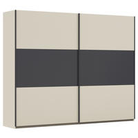 GARDEROB MED SKJUTDÖRRAR 261/210/59 cm 2-dörrar - champagne/grå, Modern, metall/trämaterial (261/210/59cm) - Rauch Möbel