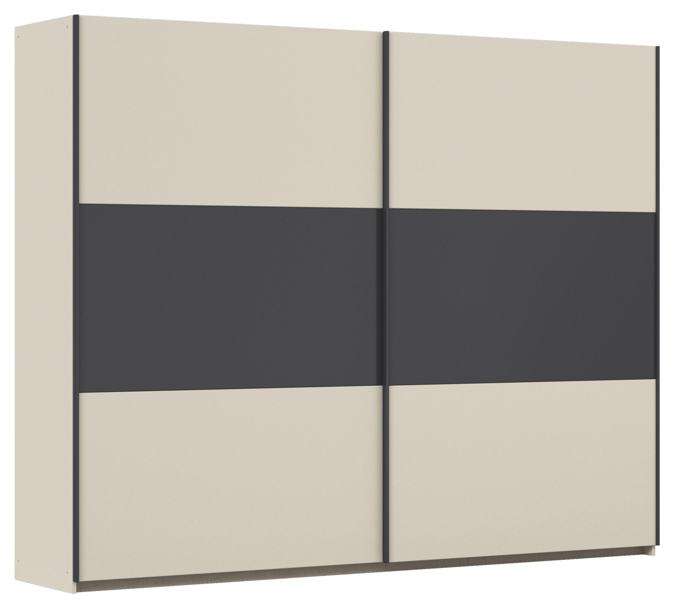 Schwebetürenschrank Neo Grau Champagner B: 261 cm