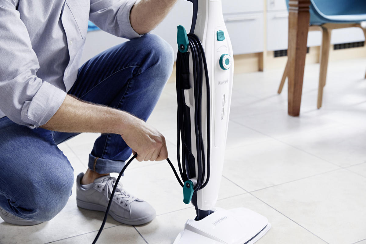 DAMPFREINIGER CLEAN TENSO - Türkis/Weiß, KONVENTIONELL, Kunststoff (27,5/25,6/64cm) - Leifheit