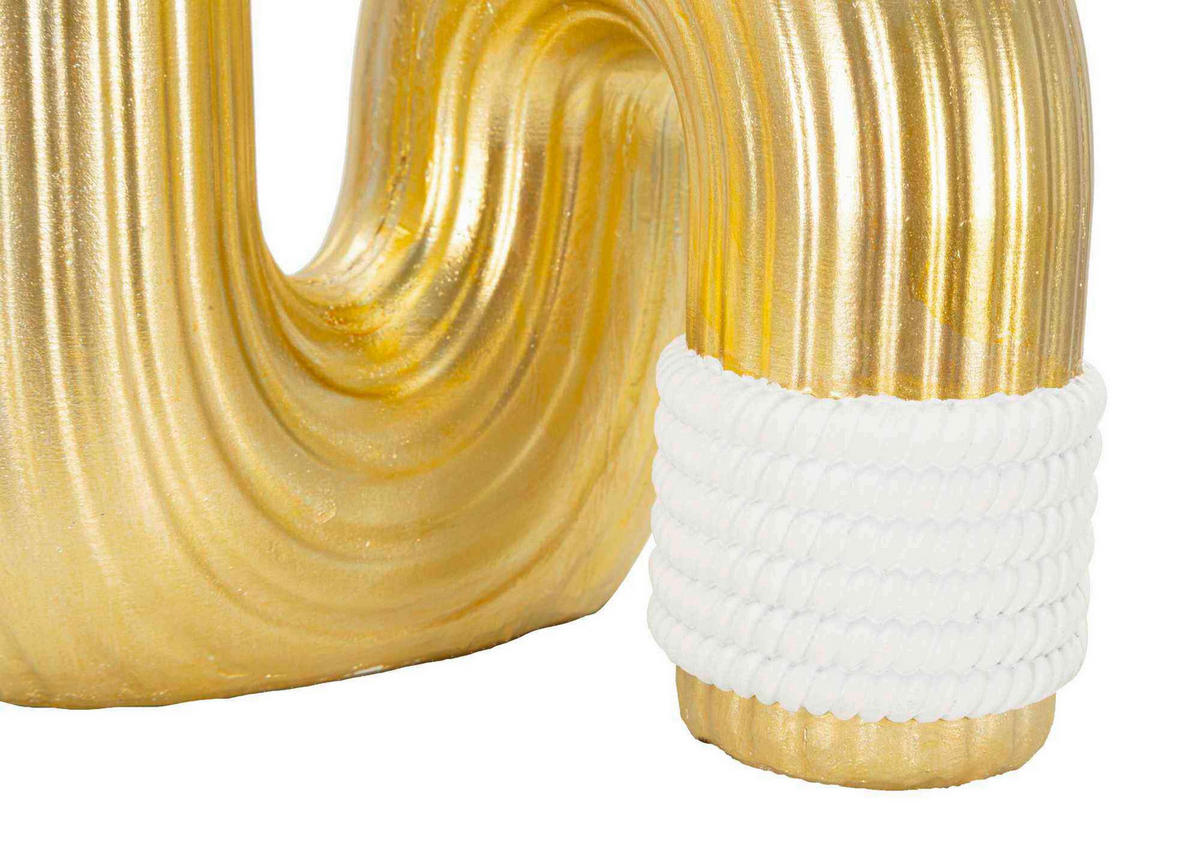 Vase Bann Big  - Goldfarben/Weiß, Basics, Kunststoff (15.30/30.5/13cm)