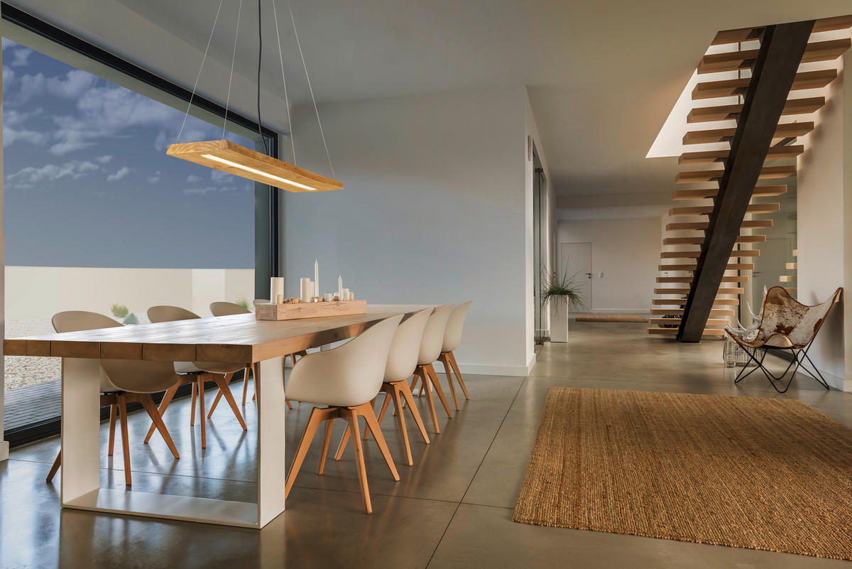 LED-HÄNGELEUCHTE BRAD 100/150/20 cm   - Nickelfarben, Design, Holz/Metall (100/150/20cm) - Trio Leuchten