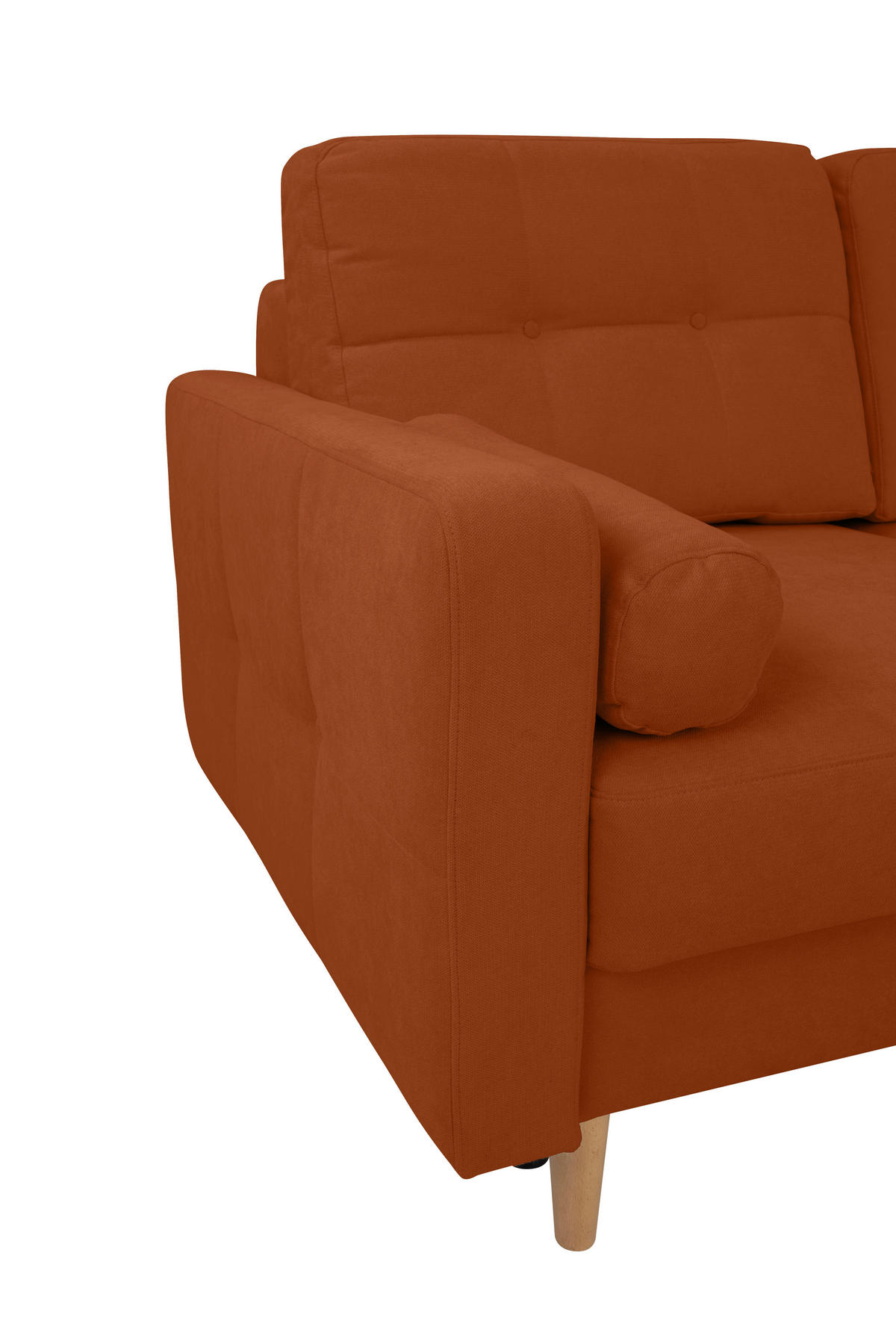 ECKSOFA Noret Terracotta  - Buchefarben/Terracotta, Design, Holz/Textil (242/242cm) - MID.YOU