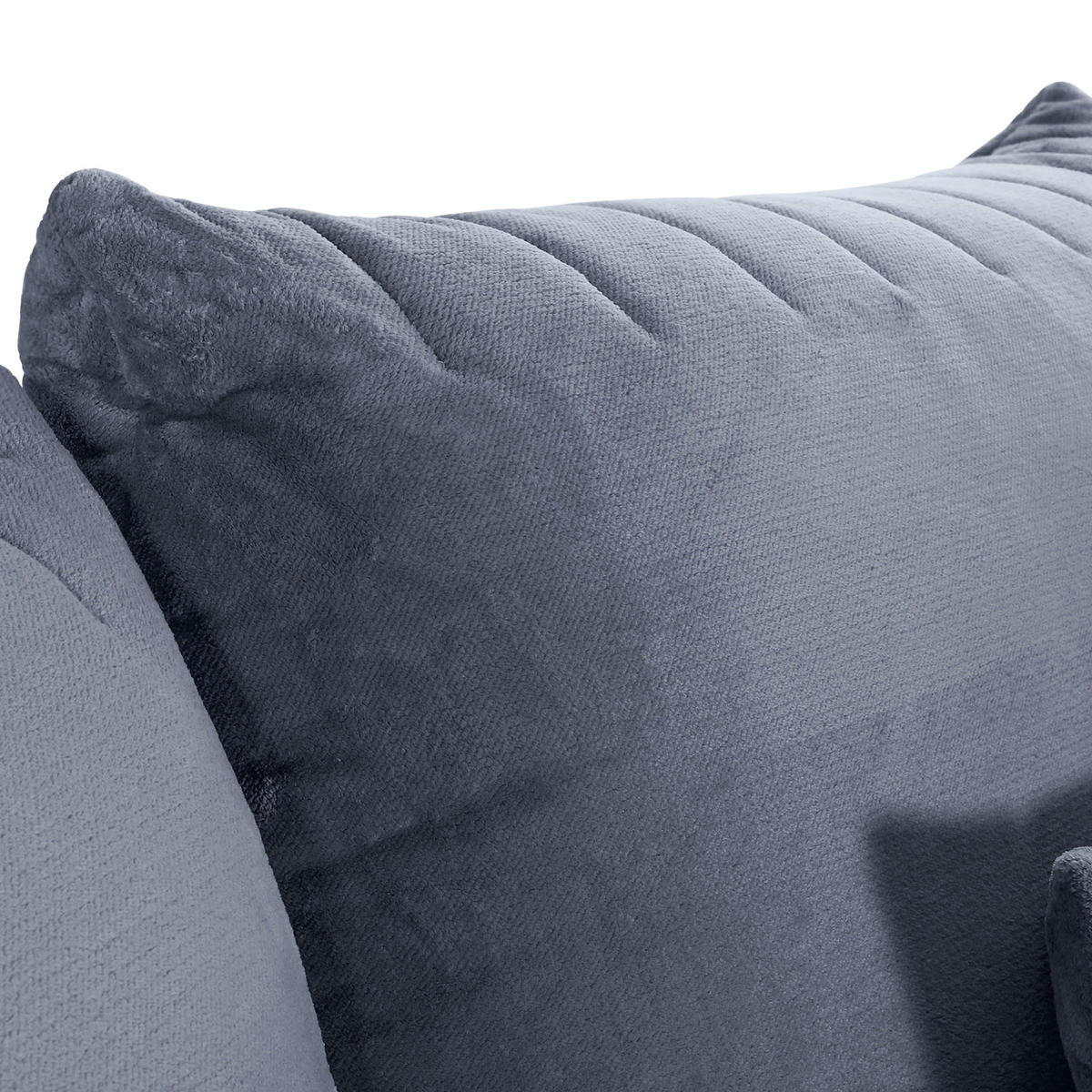 HÖRNSOFFA i plysch blågrå  - blågrå/svart, Klassisk, textil/plast (270/170cm) - MID.YOU