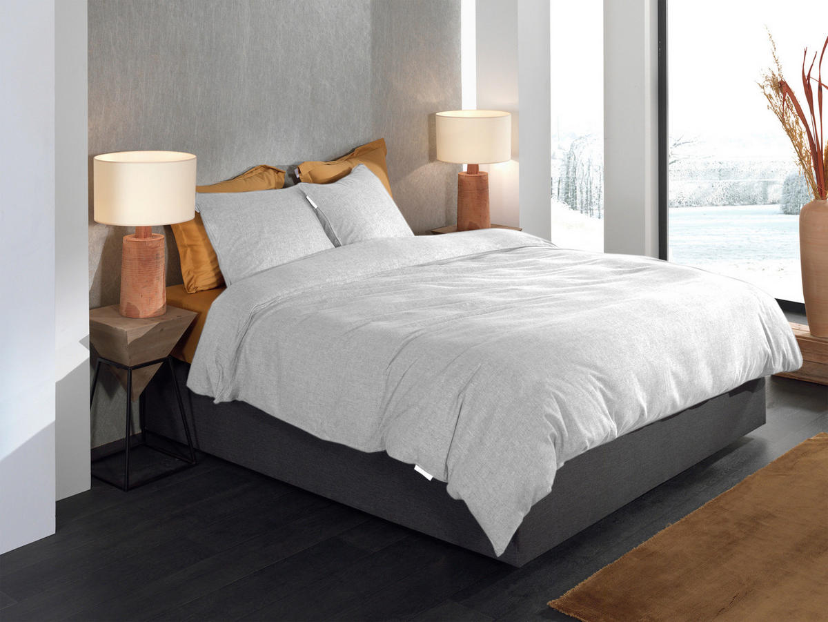 BETTWÄSCHE Franela Flanell 155/220 cm  - Hellgrau, Basics, Textil (155/220cm)