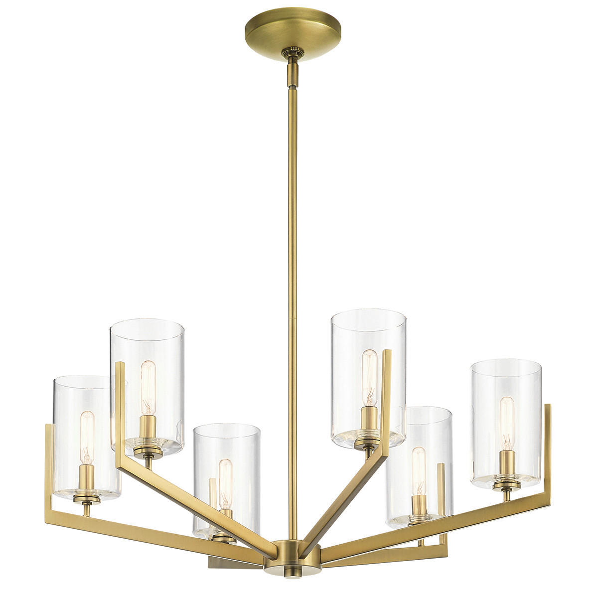 KRONLEUCHTER 71.1/37.1 cm    - Messingfarben, Konventionell, Glas/Metall (71.1/37.1cm) - Elstead Lighting