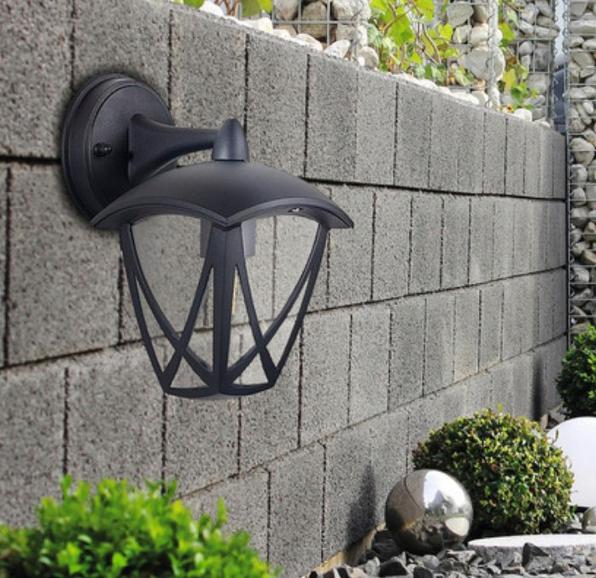 Aplică De Exterior  20/23.5/17 cm   - străveziu/negru, Basics, plastic/metal (20/23.5/17cm)