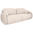 SCHLAFSOFA Chenille Creme  - Creme/Schwarz, KONVENTIONELL, Kunststoff/Textil (222/90/100cm) - Carryhome
