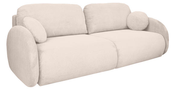 SCHLAFSOFA Chenille Creme - Creme/Schwarz, KONVENTIONELL, Kunststoff/Textil (222/90/100cm) - Carryhome