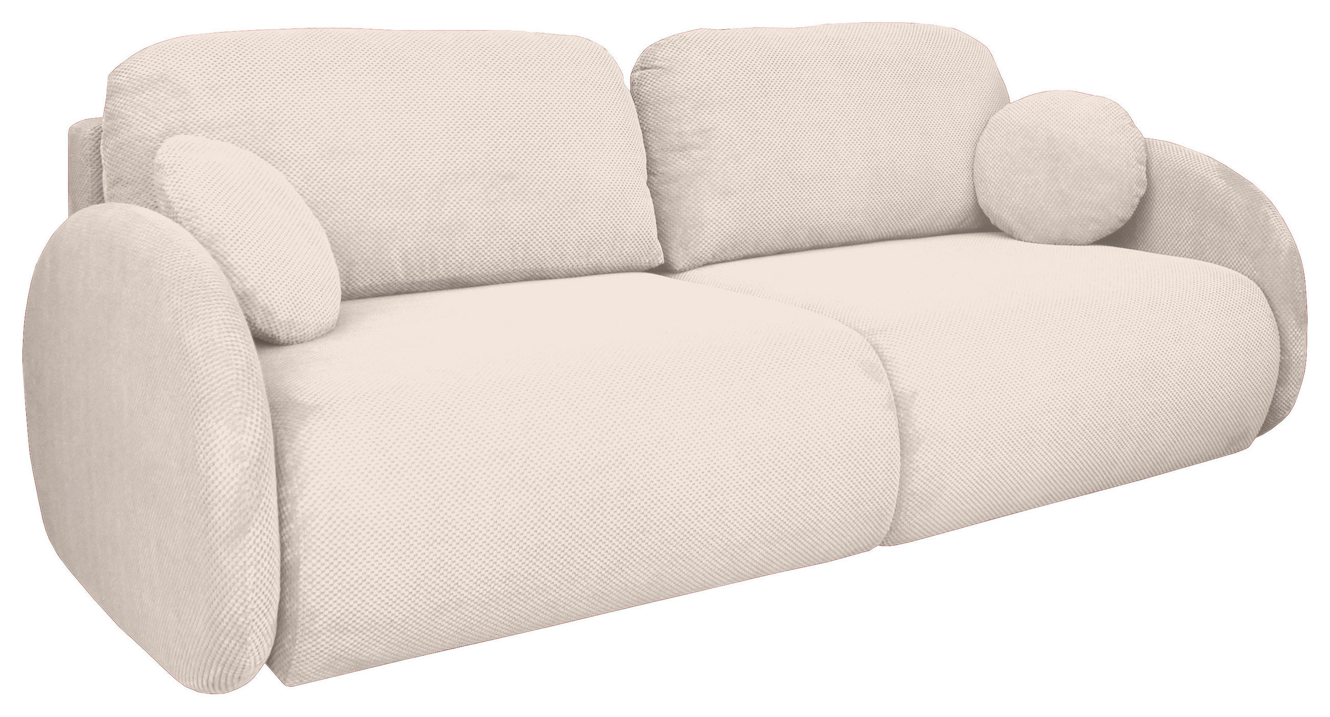 SCHLAFSOFA Chenille Creme  - Creme/Schwarz, KONVENTIONELL, Kunststoff/Textil (222/90/100cm) - Carryhome