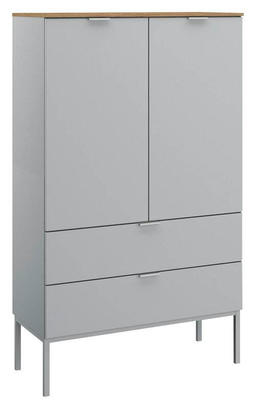 KOMMODE in 80/138/42 cm - Eichefarben/Alufarben, Trend, Holzwerkstoff/Kunststoff (80/138/42cm) - Stylife