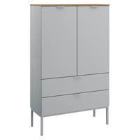 KOMMODE 80/138/42 cm  in Grau, Eichefarben  - Eichefarben/Alufarben, Trend, Holzwerkstoff/Kunststoff (80/138/42cm) - Stylife