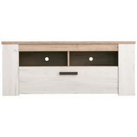 KOMODA POD TELEVIZI, barvy stříbrného dubu, 122,5/49,5/43,5 cm - barvy stříbrného dubu, Basics, kompozitní dřevo (122,5/49,5/43,5cm) - Ti'me