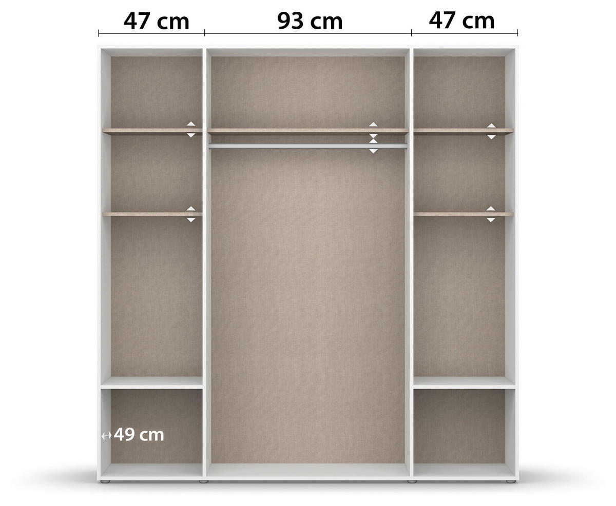 DREHTÜRENSCHRANK in Weiss  - Weiss, Modern, Holzwerkstoff (187/194/53cm) - Rauch Möbel