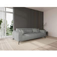 3-SITZER-SOFA  in Webstoff Grau  - Schwarz/Grau, KONVENTIONELL, Textil/Metall (240/80/113cm) - Carryhome