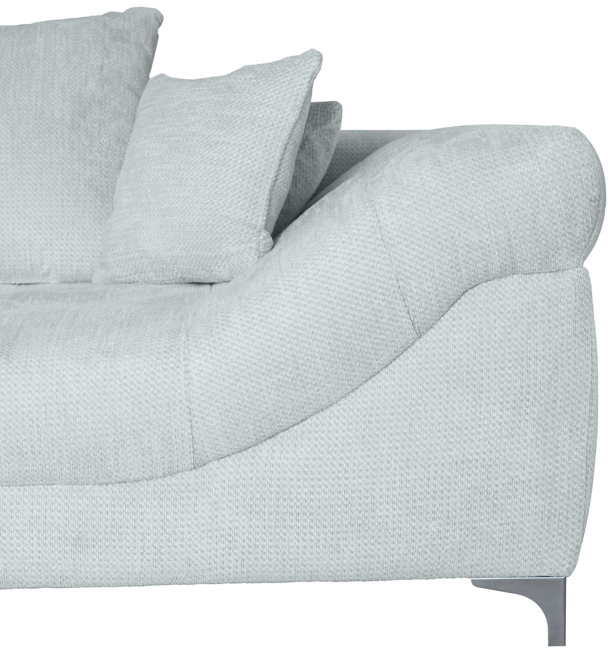 ECKSOFA in Chenille Hellgrau  227/329 cm  - Chromfarben/Hellgrau, KONVENTIONELL, Textil/Metall (227/329cm) - Carryhome
