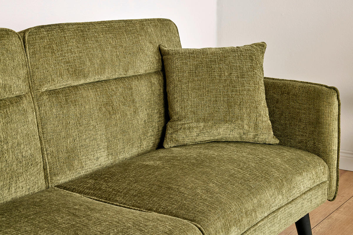 SCHLAFSOFA Bouclé Grün, Opal  - Champagner/Opal, MODERN, Holz/Textil (191/83/84cm) - Livetastic