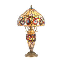 ASZTALI LÁMPA - barna/többszínű, Basics, Üveg/fém (30/56/30cm)