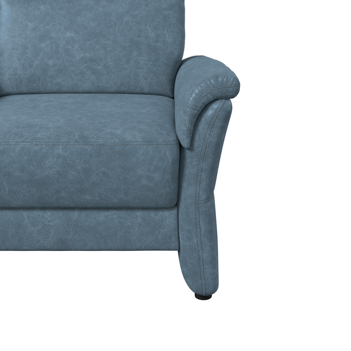 SESSEL Mikrofaser Blaugrau  - Blaugrau/Schwarz, Konventionell, Kunststoff/Textil (104/98/91cm) - Elegando
