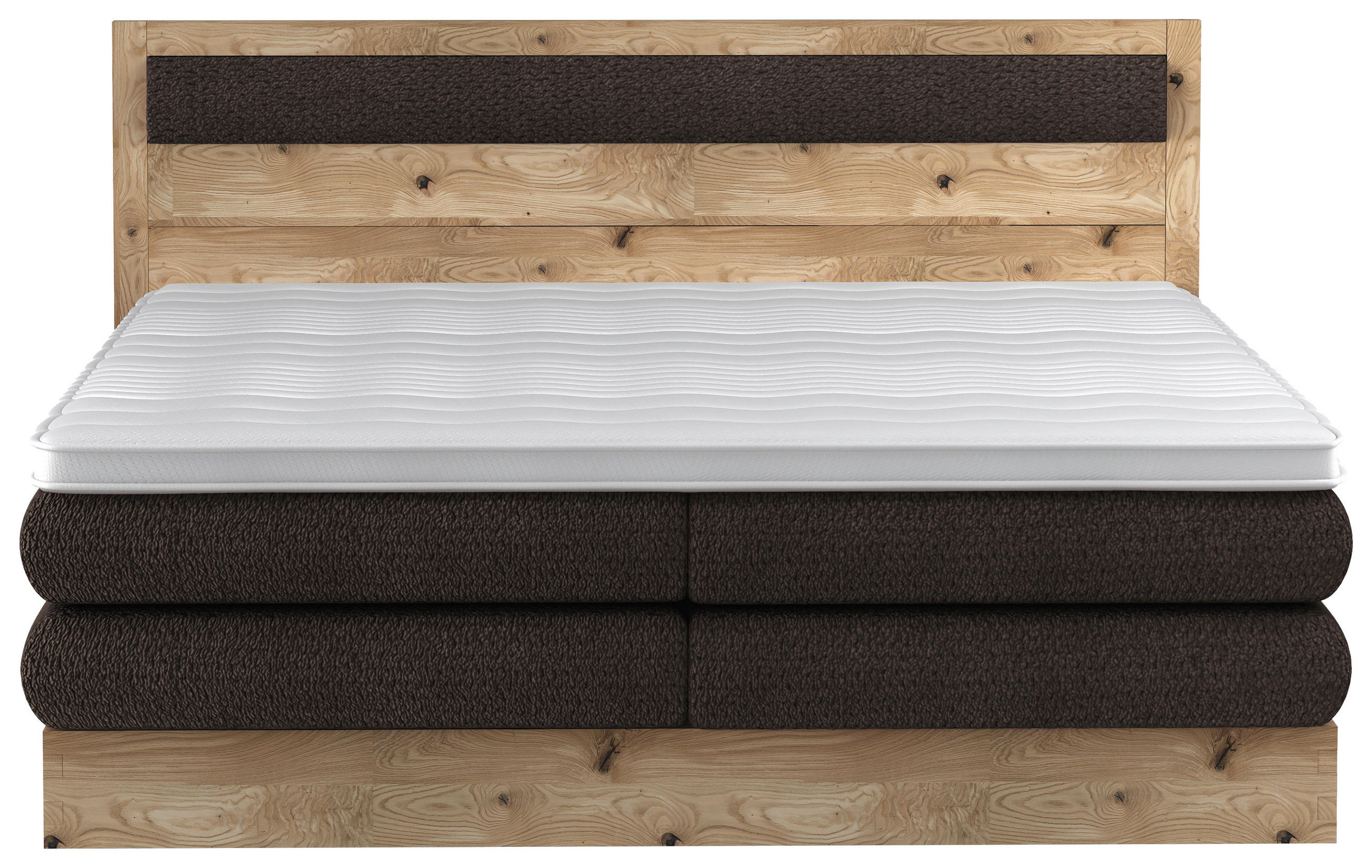 BOXSPRINGBETT 180/200 cm  in Eichefarben, Dunkelbraun  - Eichefarben/Dunkelbraun, KONVENTIONELL, Holz/Holzwerkstoff (180/200cm) - Valnatura